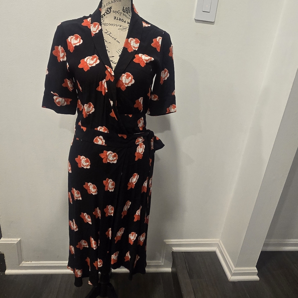 Ganni Harley Crepe Wrap Dress - Picture 3 of 4